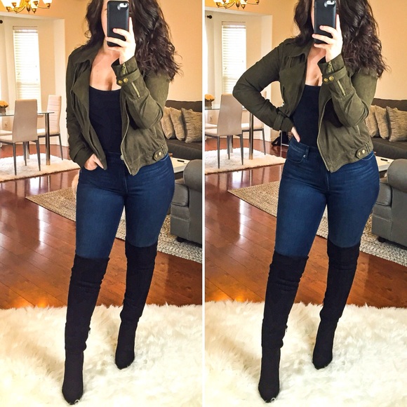 blanc noir Jackets & Blazers - BNCI Faux Suede Moto Jacket